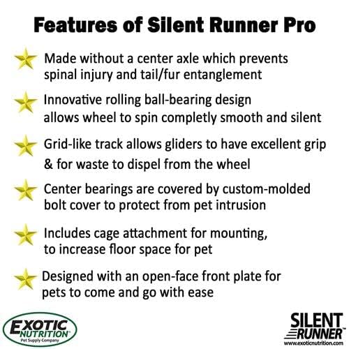 Silent Runner Pro | Sugar Glider Exercise Wheel (Black with Attachment) Black with Attachment - BeesActive Australia