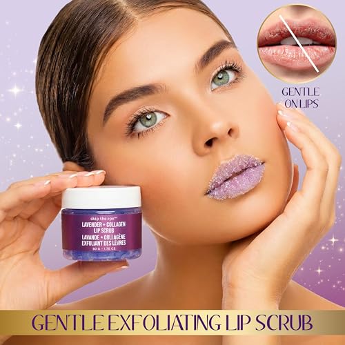 2pc Lavender & Collagen Lip Scrub Set - Smoothing & Plumping 50g 1.76 oz
