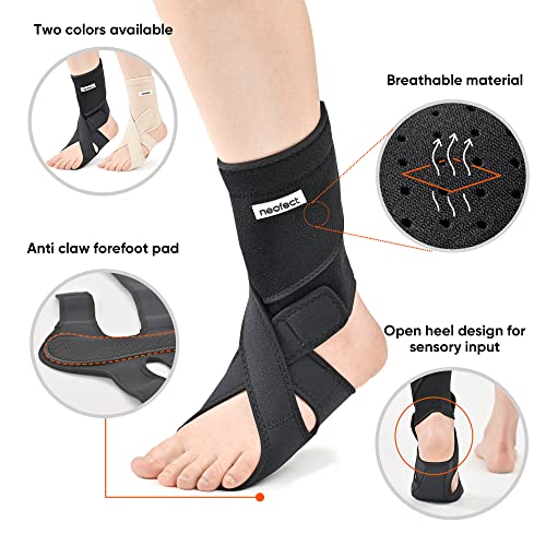 NEOFECT Drop Foot Brace - Adjustable AFO Ankle Brace for Walking & Stroke Recovery, Breathable Material for Ankle and Foot Support, Comfortable Design (Large/Left) LEFT Large / Left