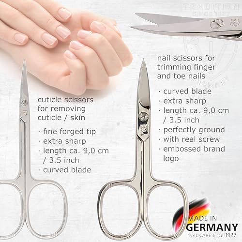 3 Swords Germany - brand quality 10 piece manicure pedicure grooming kit set for professional finger & toe nail care scissors clipper fashion leather case in gift box, Made by 3 Swords (6226) Burgundy Laquered