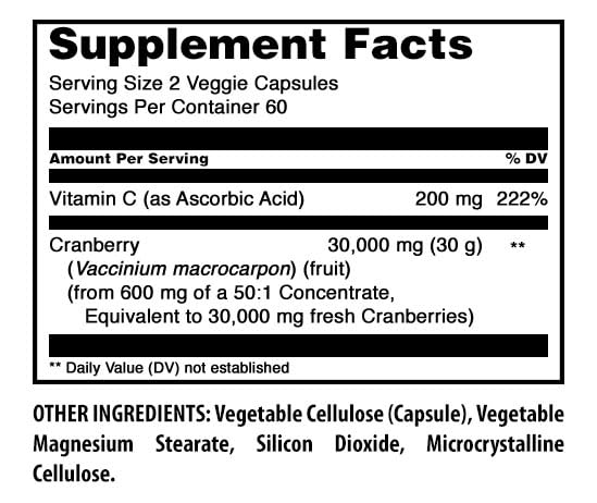 Amazing Formulas Cranberry 600 Mg 50:1 Concentrate with Vitamin C | 120 Veggie Capsules Supplement | Non-GMO | Gluten-Free | Made in USA 120 Count 120 Count (Pack of 1)