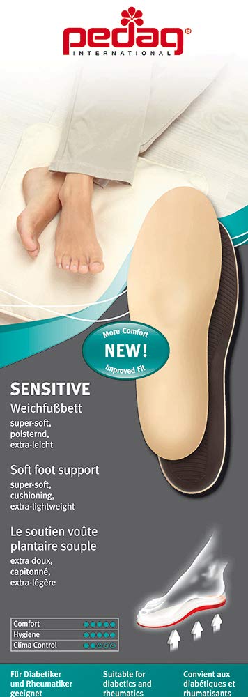 pedag Sensitive, German Made Insoles Specifically for Diabetic Neuropathy and Arthritic Feet Relief, Extra Soft and Lightweight, US Women12 / US Men9 / EU 42 US W12 / US M9 / EU 42 - BeesActive Australia