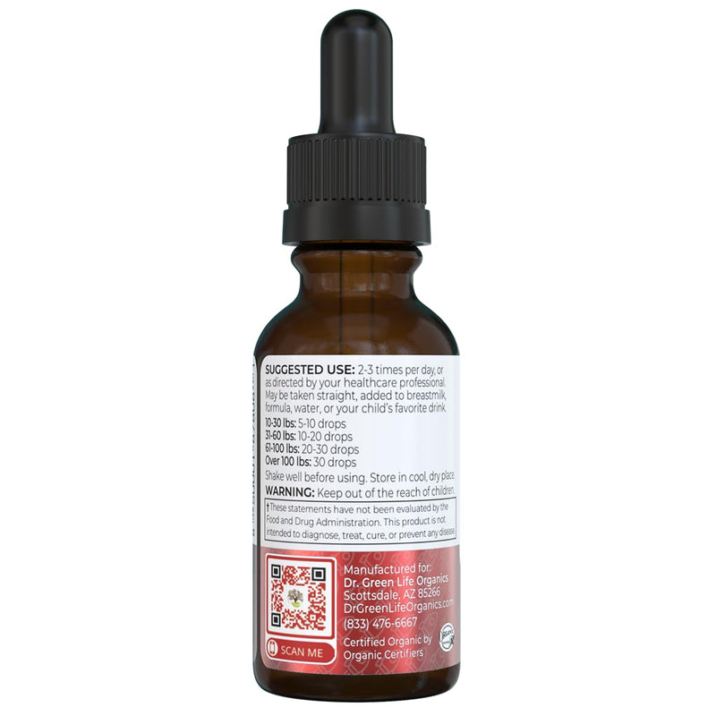 Immunity Boost Kids — Echinacea Elderberry Astragalus & VIT C | Child & Baby Immune Support Drops — Liquid Drops with Vitamin C — Natural Raspberry Flavor — 30 Servings, Organic, 1 Fl Oz 1.0 Fluid Ounces