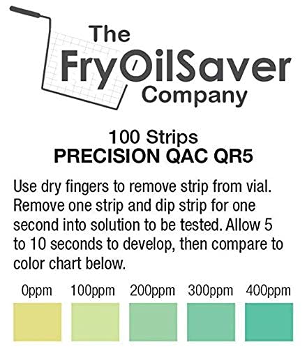 Restaurant Sanitizer Test Kit Combo, 2 x Vial of 100 Strips Each QR5 Quat Sanitizer 0-400PPM & Chlorine Test Strips 0-200PPM Testing Kit for Food Service, Bar & Restaurants Supplies by FryOilSaver Co. 200 - BeesActive Australia