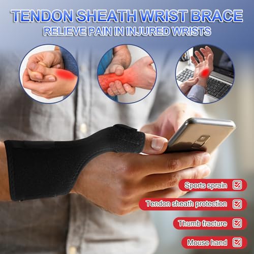FIIL Thumb Splint Brace Reversible Thumb Wrist Stabilizer Compression Splint for Thumb Arthritis Tendonitis Sprained Carpal Tunnel Thumb Splint Wrist Support to Help Sleep（7.7 * 4 * 1 IN）