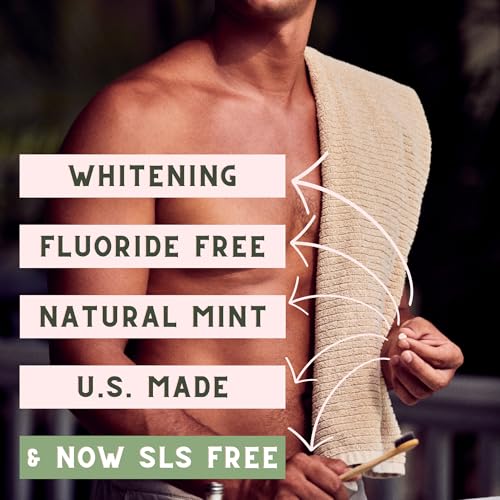 US-Made Toothpaste Tablets, New Improved SLS-Free Formula, Glass Jar, Natural Mint Flavor, Fluoride Free with Hydroxyapatite, Whitening (120 Count Total, 2X 60 Count Bundle) 120 Count (2 Pack)
