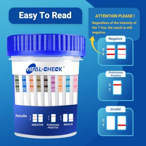 [6 Pack] HEAL-CHECK 14 Panel Drug Test Cup with Fentanyl for Home,Workplace 6 PACK
