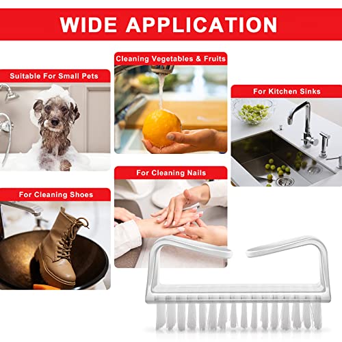 12Pcs Handle Grip Nail Brush, HOFASON Nail Brush for Cleaning Fingernails Manicure Scrub Hand Brushes to Cleaner Under Nails, Nail Cleaning Brush Pedicure Scrubbing tool Use for Foot Toenail Women Men
