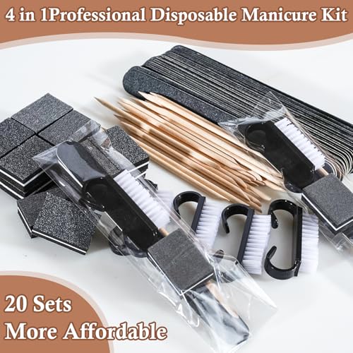 20 Sets Disposable Manicure Kit(20 Set-Black) 20 Set-Black