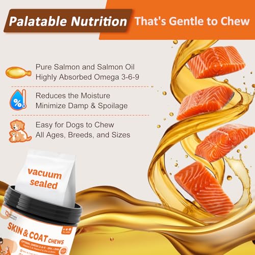 6 Billion Freeze Dried Dog Probiotics, Omega 3 Fish Oil for Dogs - 120 Chews