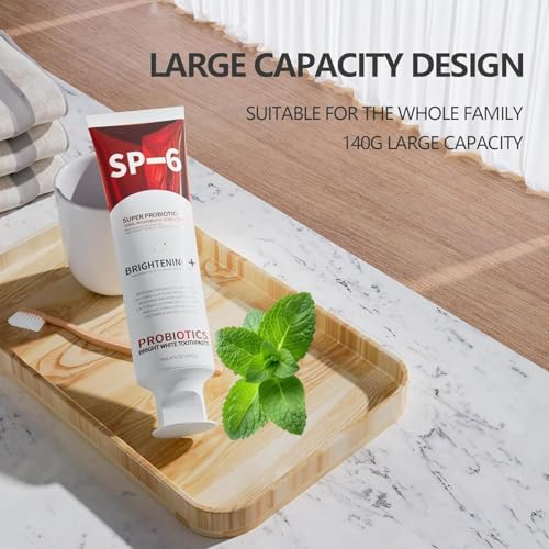 Sp-6 Probiotics Whitening Toothpaste, Sp-6 Ultra Whitening Toothpaste, Enhanced Formula with Enamel-Safe, Fluoride-Free, Fresh Breath Mint Flavor for Oral Health (3) 3