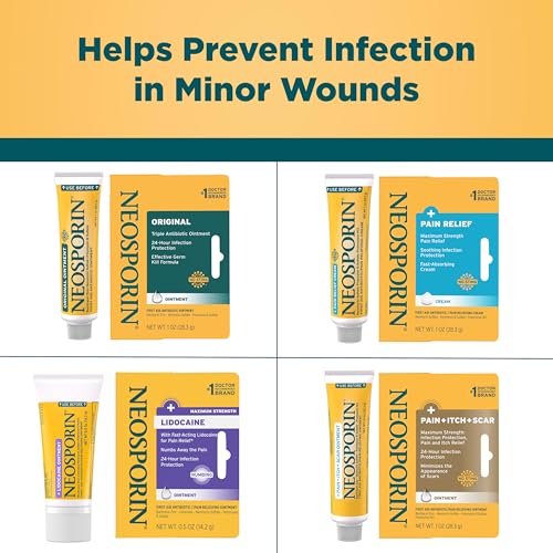 Neosporin + Pain, Itch & Scar Triple Antibiotic Ointment, 1 oz Pain+Itch+Scar (1 oz) 1 Ounce (Pack of 1)