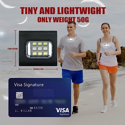 Running Lights 4 Pack Safety Jogging LED Light for Runners and Joggers High Visibility Reflective Running Gear with USB Charging Line and Strong Magnetic Clip for Night Running Walking Hiking