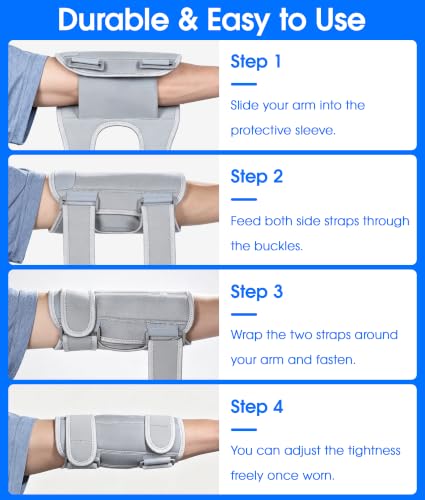 Cubital Tunnel Elbow Brace for Women and Men, Elbow Support for Ulnar Nerve Gray-Fits More