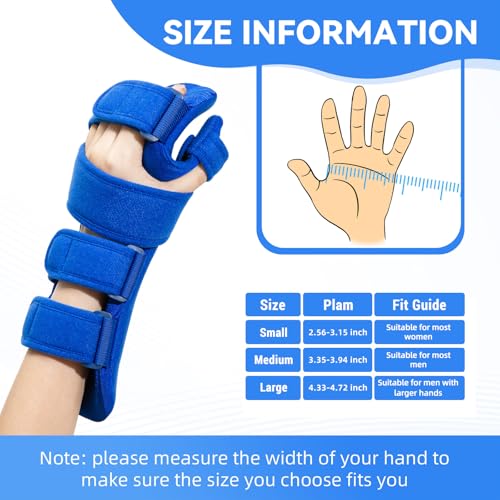 Fanwer Resting Hand Splint, Stroke Hand Therapy Equipment for Stroke Recovery Patients, Carpal Tunnel Syndrome, Arthritis, Tendinitis, Metacarpal Breaks (Small Right) Small Right