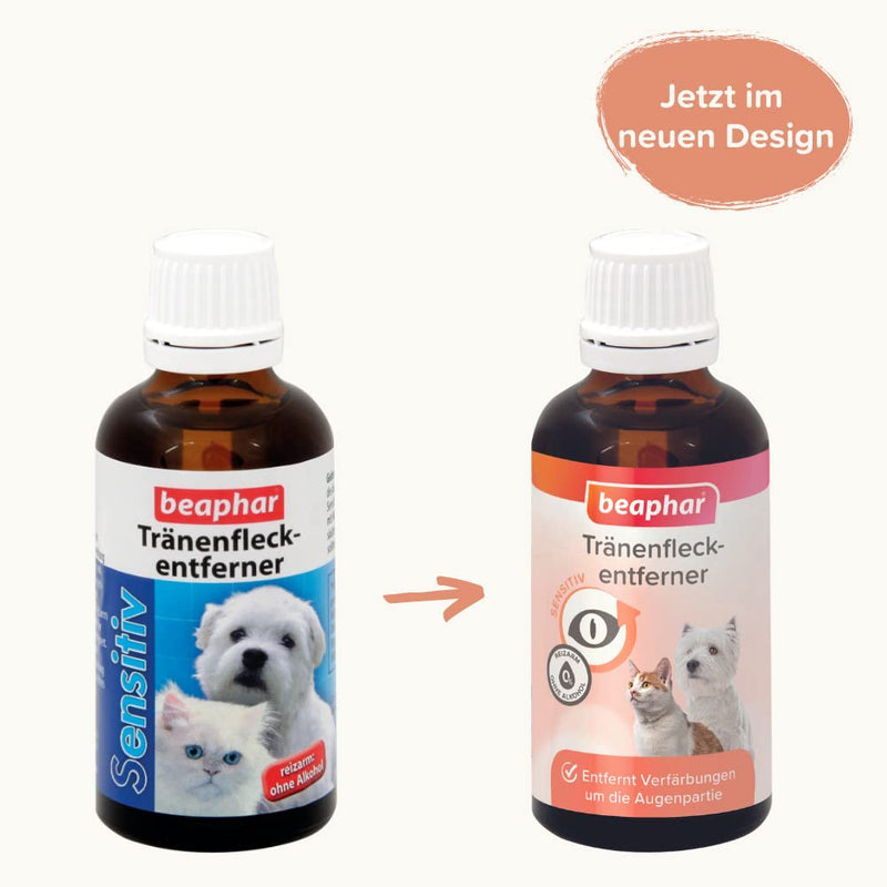 beaphar - Sensitive tear stain remover for dogs and cats - Gently removes stubborn tear stains - With MSM (MethylSulfonylMethane) - Particularly mild and low-irritation - Without alcohol - 50 ml stain remover - BeesActive Australia