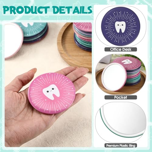 Geetery 54 Pcs Tooth Compact Mirrors Dental Gifts Staffs Assistants