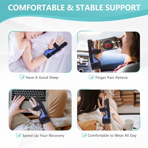 Boxer Fracture Splint, Pinky Finger Splint, Adjustable Two Finger Brace for 4th or 5th Finger, Metacarpal Splint Hand Brace for Arthritis Fracture Broken Mallet Dislocated Trigger Finger(XS) XS