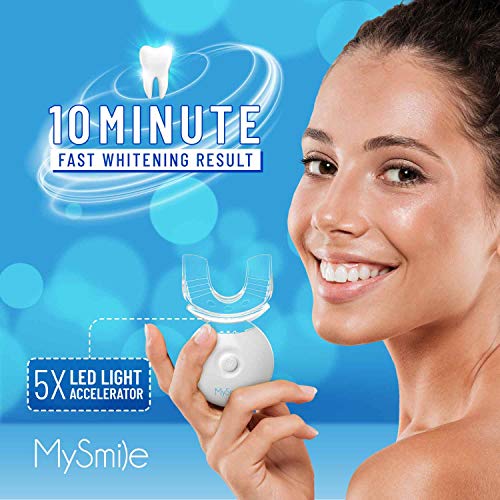 MySmile Teeth Whitening Kit with LED Light, 6 Non-Sensitive Teeth Whitening Gel,Teeth Whitener Dental Grade Tooth Whitening Gel for Tray, 10 min Fast Result Whitening