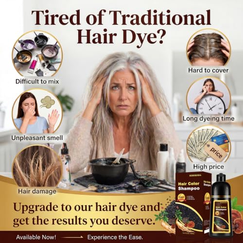 Cherry Brown Hair Dye Shampoo 3 in 1 for Vibrant Hair,Natural Color Shampoo Cherry Brown