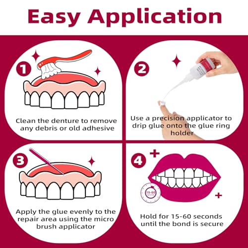 Dental Lab Instant Bonding Dental Glue, Gel (1oz), Quick Adhesive, Experience a Secure Bond that Lasts from Days to Weeks