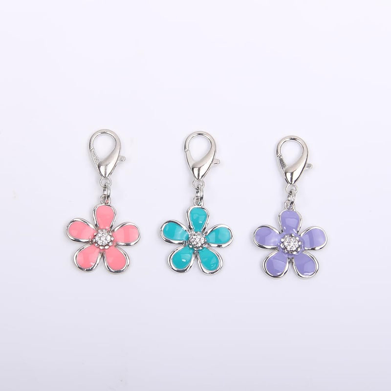 Bling Rhinestones Flower Charm Pendant Jewelry for Pet Dog Cat Puppy Necklace Collar Accessory Purple - BeesActive Australia