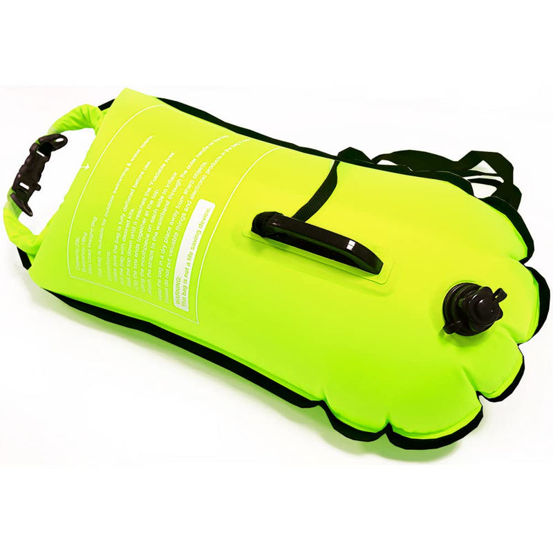 NuCamper Swim Buoy for Open Water Swimmers With Adjustable Waist Belt, Waterproof Dry Bag, Swim Bubble For Safty Swimming, Training Snorkeling, Kayaking, Diving, Boating, Large Capacity 28L Yellow - BeesActive Australia