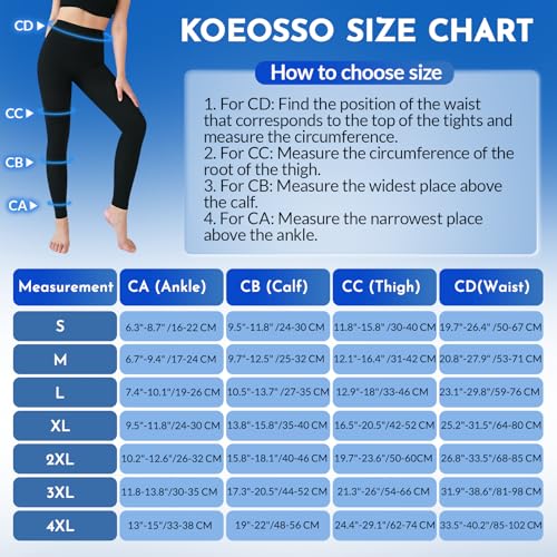 Medical Compression Leggings 20-30mmHg Graduated Support Pantyhose Large Black