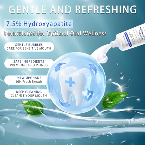 Nano Hydroxyapatite Toothpaste, Whiteing Teeth | Enamel Repair | Fluoride-Free | Deep Cleaning Care Oral Health | Breath Freshening | Mild Mint | Sensitive Tooth Travel Size (2) 2