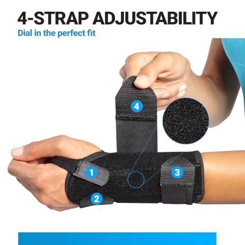 BioSkin Carpal Tunnel Wrist Brace - For Arthritis Pain And Support, Tendonitis, Wrist Sprains, Night Wrist Sleep Support Brace, Wrist Splint, Wrist Support For Women And Men, HSA or FSA Eligible 6-inch M-L (Right)