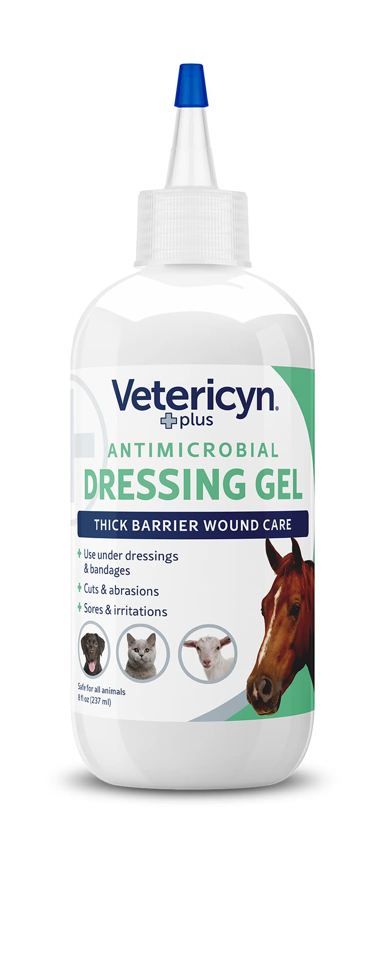 Vetericyn Plus Wound Dressing Gel for Animals| Thick Barrier Wound Care for Cats, Dogs, Horses, and Small Animals, Works on Wounds and Skin Irritations. 8 ounces - BeesActive Australia