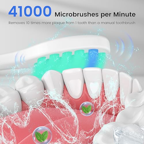 Phisco Sonicare Electric Toothbrush for Adults: 2 Brush Head&Travel Case