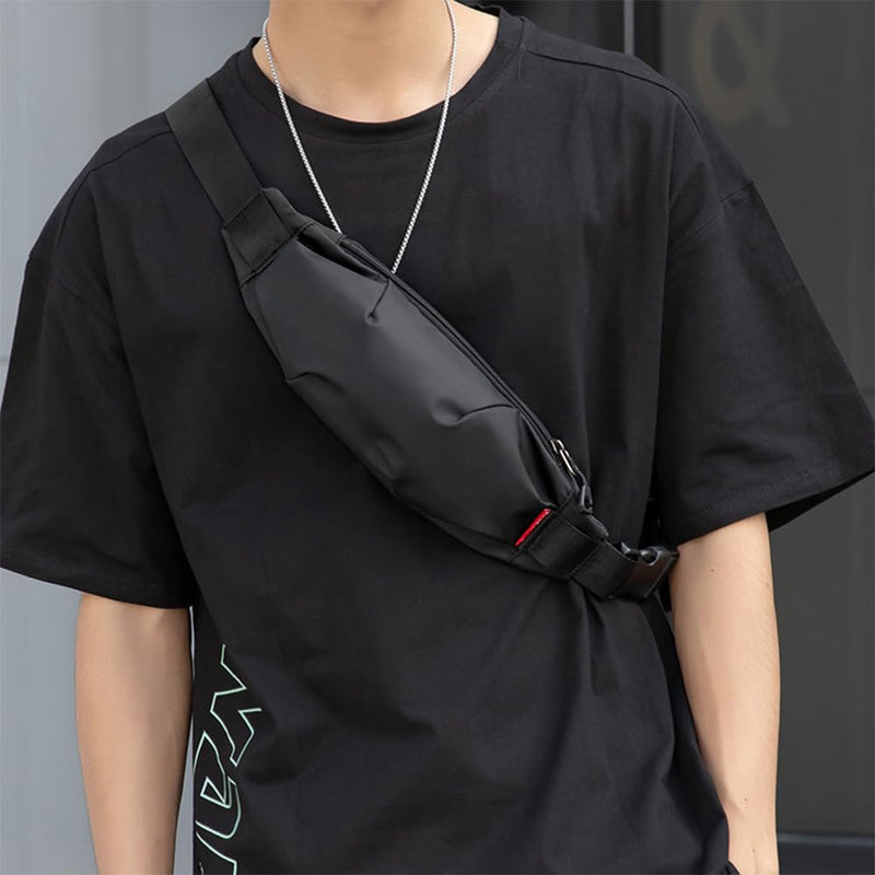 Large Crossbody Fanny Pack for Men and Women, Mini Sling Bag, Multi Pocket Fanny Pack Cross Body Bags Purse Casual Hands-Free Wallets Waist Pack Phone Bag Sports Festival Workout Traveling Running Black01
