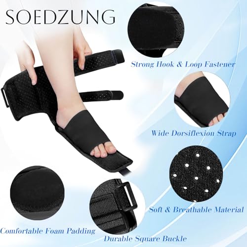 Plantar Fasciitis Night Splint for Men & Women, Adjustable Foot Drop Brace with Arch Support, Relief for Achilles Tendonitis, Heel Spur Pain - Day & Night Use (Blue) Blue
