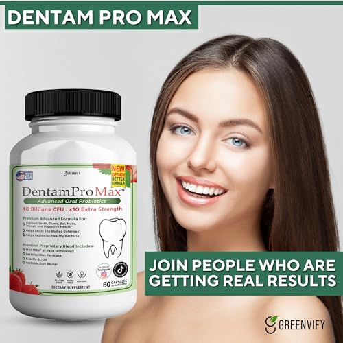 DentamPro Max Fresh Breath Probiotics, Advanced Mouth and Tooth Hygiene Supplement, 60 Capsules (Pack of 1)