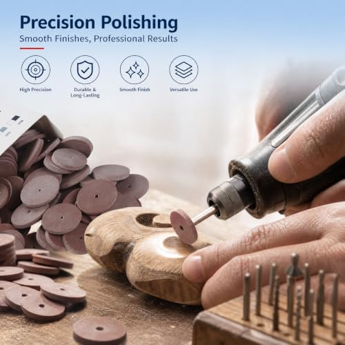 Dental Rubber Polishing Wheels for Jewelry,Lab Rotary Tool Brown 100 Pcs