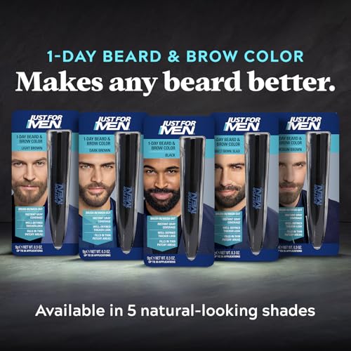 JUST FOR MEN 1-Day Beard & Brow Color, Temporary Color, Dark Brown 1 Count (Pack of 3)