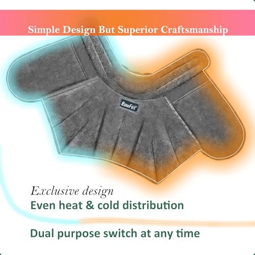Romfox 4-in-1 Detachable Microwavable Heating Pad for Back, Neck, Shoulder and Waist - Modular Moist Heat Pack for Body Pain Relief - Reusable Hot & Cold Therapy Set