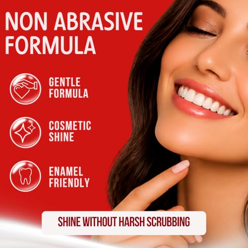 Tooth Gloss for Whiter Looking Teeth, Clear Protective Dental Gloss for Shine, Fresh Breath & Stain Protection, Non Abrasive Smile Enhancer