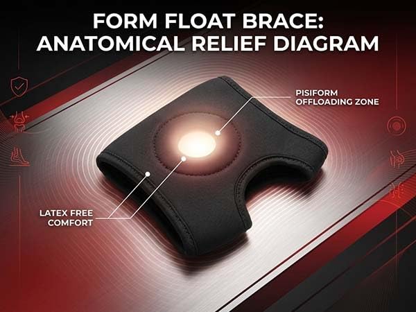 AR Orthopedics Form Float Brace Adjustable Fingerless Wrist Support Breathable, Non-Slip, Latex-Free Ideal for Computer & Daily Use, Sports, Arthritis, Wrist Pain Relief & Area Support Left Black X-Small