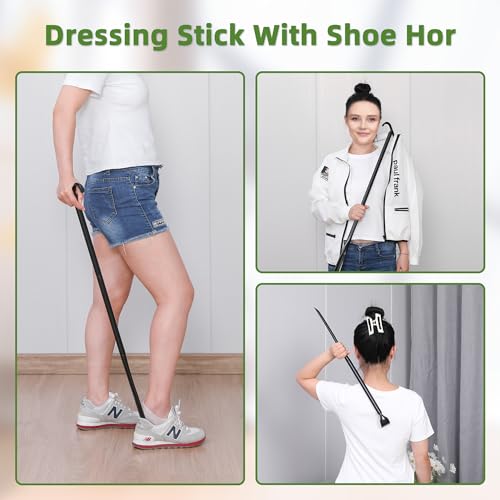 Compression Sock Aid Device - Sock Aids for Compression Stocking - Helper Device for Putting on Hosiery -with Replaceable Dressing Stick