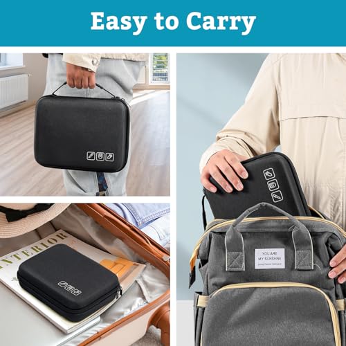 ProCase Diabetes Travel Case for Diabetic Supplies -Black Large Storage Case(10.5" x 8.5" x 2.8") Black