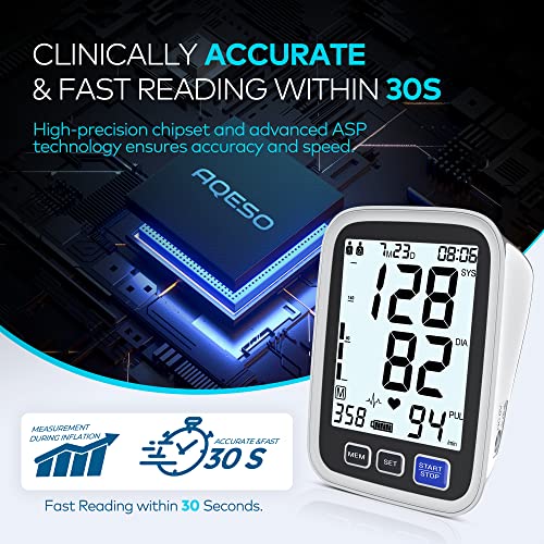 Blood Pressure Machine Upper Arm, 3 Size Cuffs, Small 7"-9", Medium/Large 9"-17" and Extra Large XL Cuff 13"-21", Accurate Automatic Digital BP Cuff Home Use, Large Backlit BP Monitor 3-User 1500 Mem Small, Medium/Large & XL Sizes