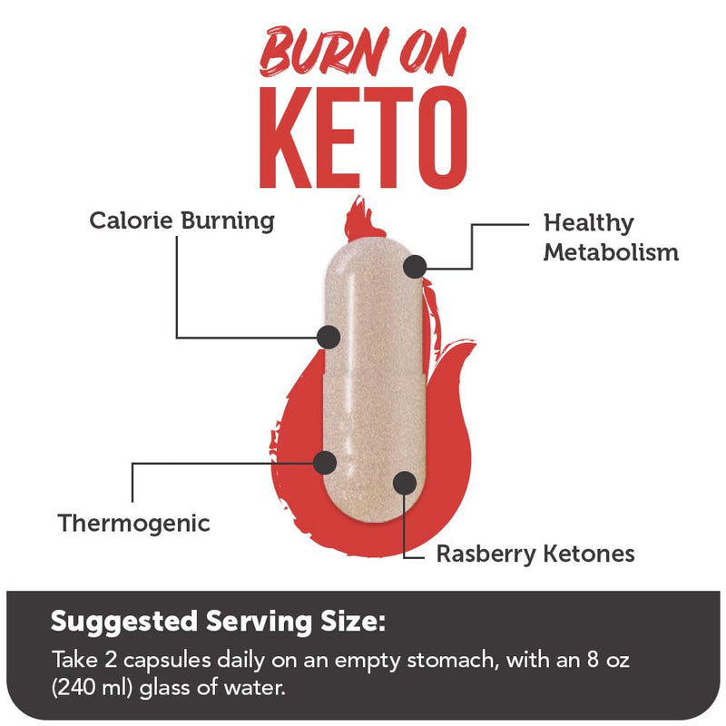 Vitamin Bounty Burn On Thermogenic Keto Fat Burner for Men & Women - Weight Loss Supplement with Raspberry Ketones - Metabolism Booster, Energy Pills, Appetite Suppressant - 60 Capsules