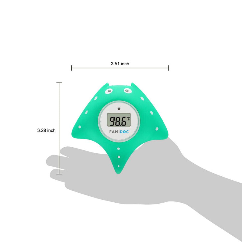 Baby Bath and Room Thermometer - Famidoc FDTH-V0-22 New Upgraded Sensor Technology for Baby Health Bath Tub Thermometer Floating Toy (Blue) Blue - BeesActive Australia