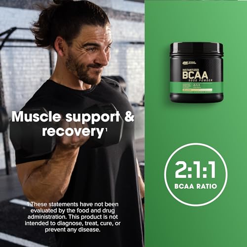 Optimum Nutrition Instantized BCAA Powder, 5000mg, 12.16 Oz Unflavored 12.16 Ounce (Pack of 1)