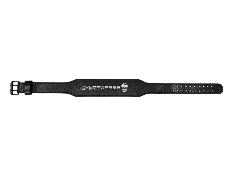 Gymreapers Leather Weightlifting Belt for Bodybuilding, Squatting, Lower Back Support & Back Pain - Real Leather, Adjustable Buckle Sizing - Men Women Black Medium - BeesActive Australia