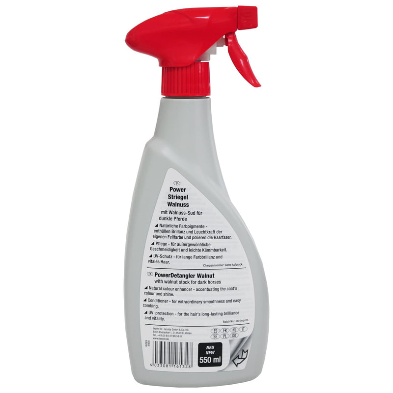 Leovet Power Harrow Walnut Spray Bottle | 550ml | Grooming for horses with dark fur | Faster combing of mane and tail | ADMR compliant, no waiting period - BeesActive Australia