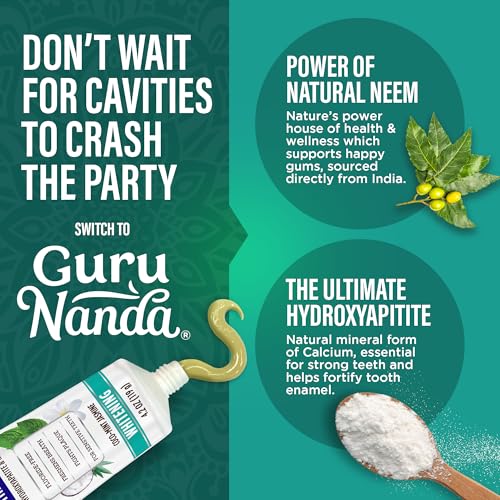 GuruNanda Complete Oral Care Bundle – Hydroxyapatite Toothpaste & Advanced Oil Pulling with Tongue Scraper for Stronger Teeth & Happier Gums