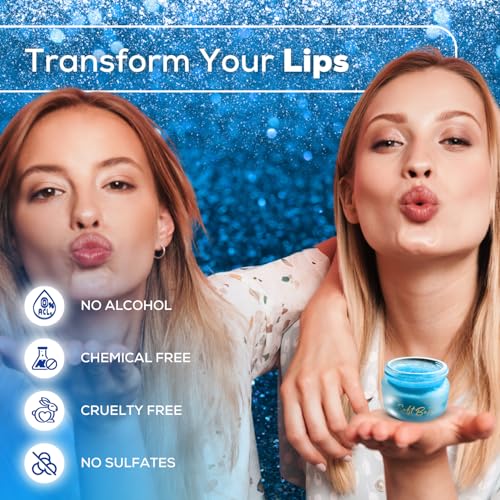 SoftBeso by AlignerOff Sugar Lip Scrub – Blueberry Lip Exfoliator & Moisturizer for Dry, Chapped Lips – Hydrating Sugar Scrub for Smooth Lips – For Men & Women – Ideal for Gifting